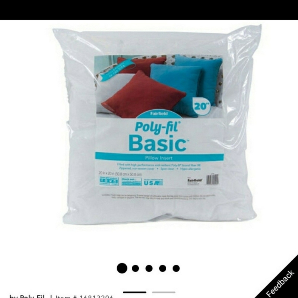 Poly-Fil Basic Pillow Insert by Fairfield 20 inches (1)